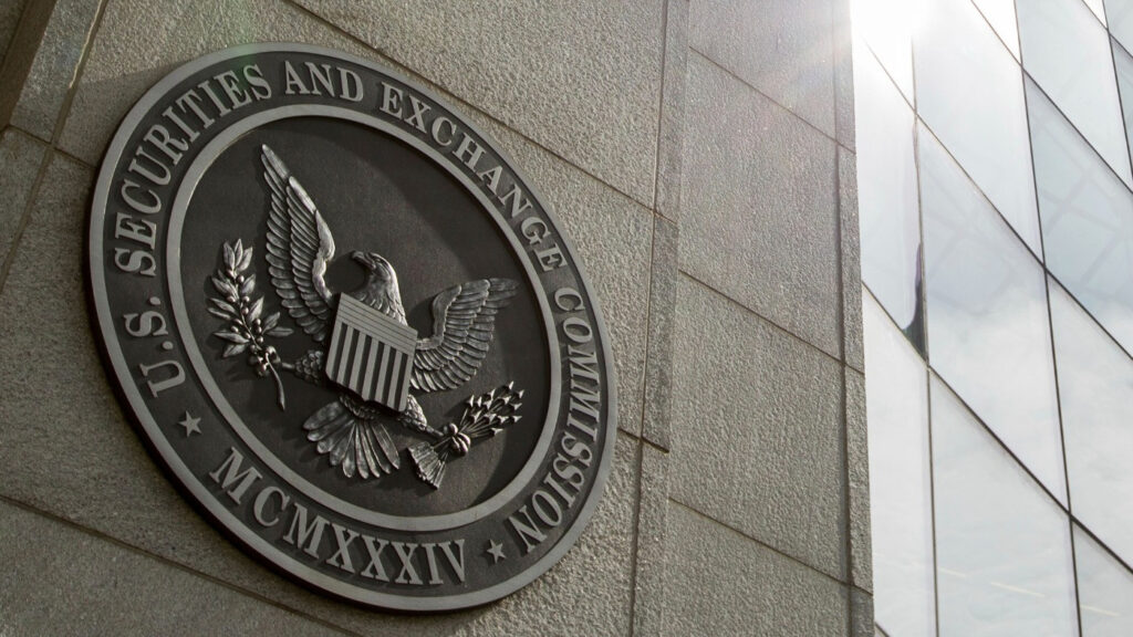 Securities-exchange-commission-seal-enshrined-on side-of-building