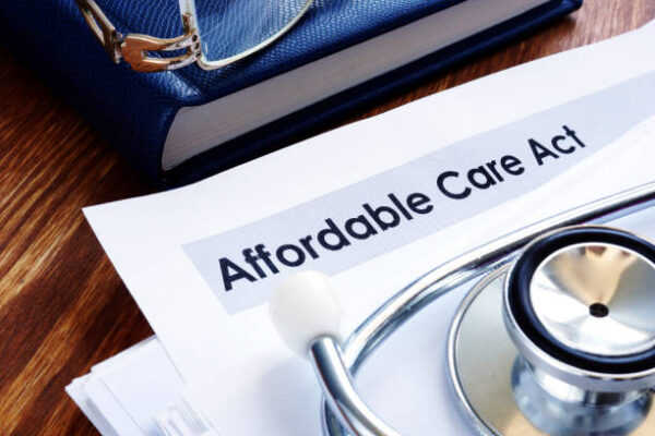 Affordable care act ACA or Obamacare and stethoscope